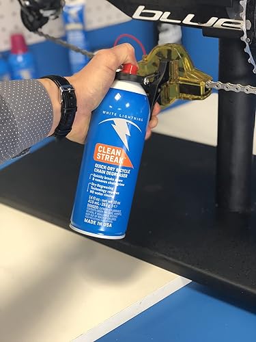 Miniatura 4 de White Lightning Clean Ride The Original - Lubricante para cadena de bicicleta, cera autolimpiante, 8 onzas y Clean Streak, desengrasante de