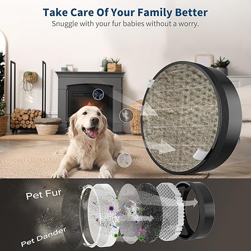 Miniatura 6 de Paquete de 2 filtros de repuesto LV-H132 compatibles con purificador de aire Levoit, repuesto de filtro True Hepa H13, filtro de carbón activado de