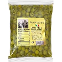 Sanniti Castelvetrano Green Olives | Sicilian Castelvetrano Olives in a Bag | Imported from Italy | Dr Wt 32 oz 910g, Net Wt 52.91 oz 1500g Pitted