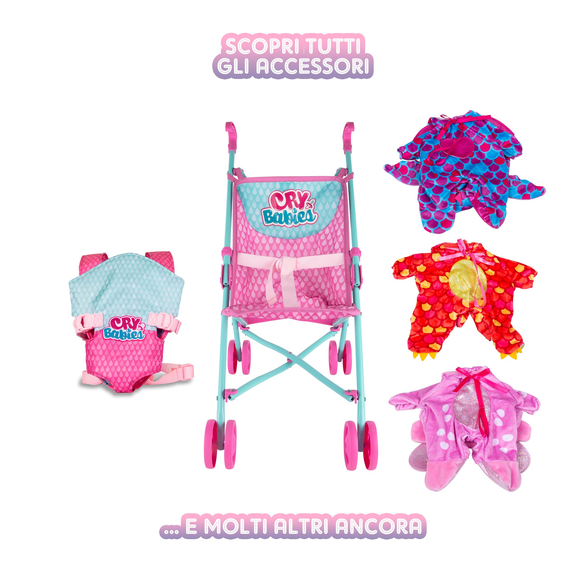 Cry Babies Dressy Fantasy Hannah, Bambola Interattiva che Piange Lacrime Vere con Capelli da Acconciare, Vestiti da Indossare e Accessori, Gioco per Bambini e Bambine +1 Anno