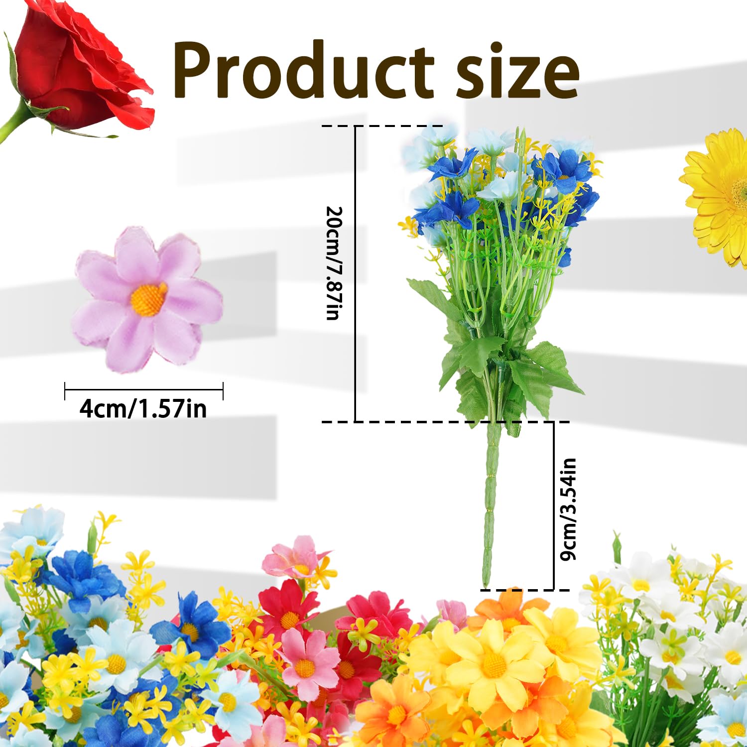 Fleurs Artificielles Marguerite Bouquet Faux 6 Pcs Decoration Interieur Mariage