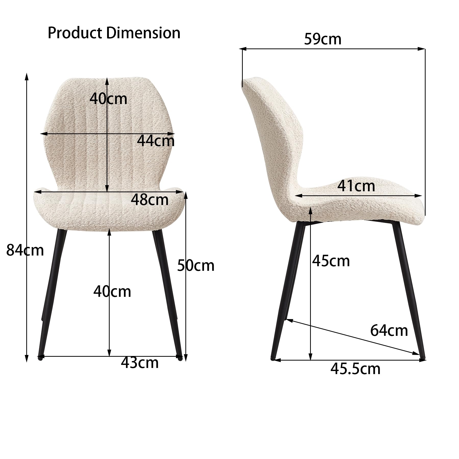 Set 8 Sedie Da Pranzo In Lino Con Gambe Metallo - Color Cachi | Sedie Moderne Per Cucina