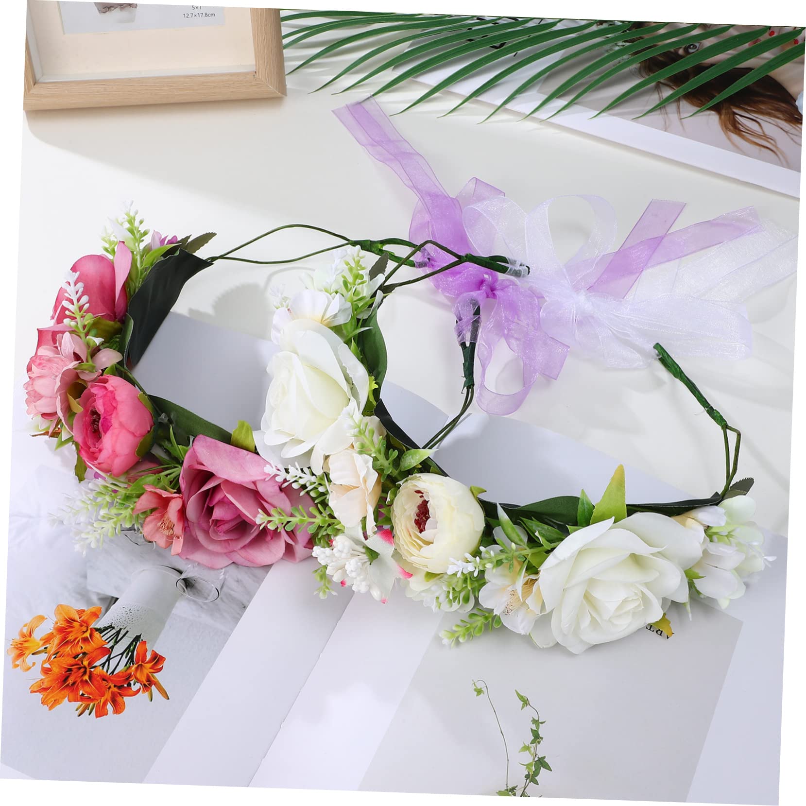 minkissy 8stücke Handgemachte Rosenblüten Haarband Für Blumenkranz Festival Haarschmuck Fotorequisiten Für Partys Stilvolles Accessoire Für Besondere Anlässe