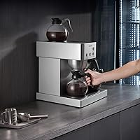 Vista 8 de VEVOR Cafetera comercial de goteo, cafetera de 12 tazas con 4 jarras de vidrio y 4 platos calentadores de decantador, cafetera de acero inoxidable