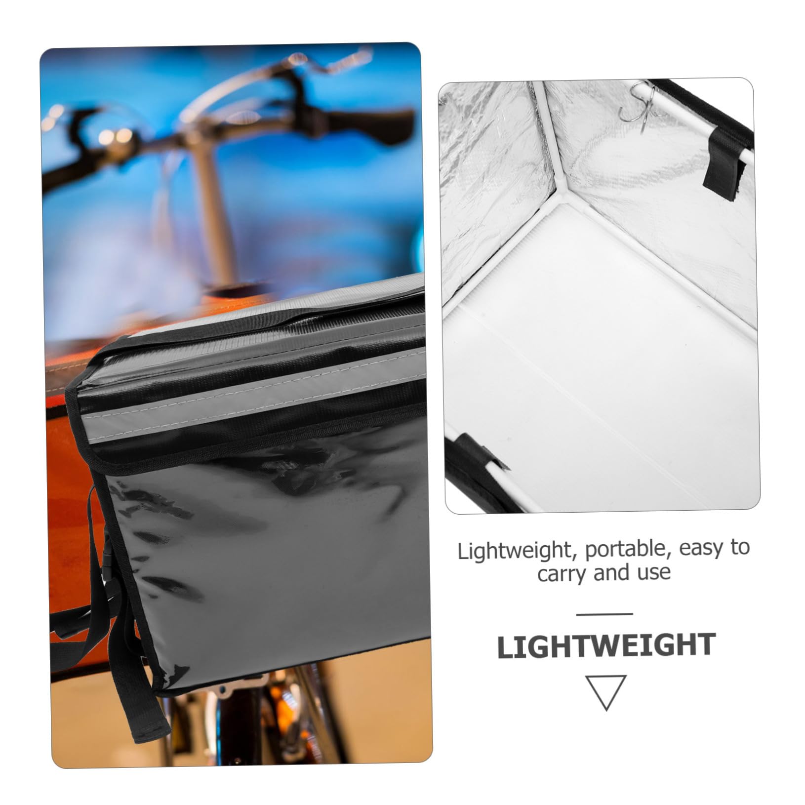 LABRIMP Caja Isotérmica para Comida para Llevar 32l, Portátil y Resistente al Agua, Nylon Negro para Reparto en Interior y Exterior