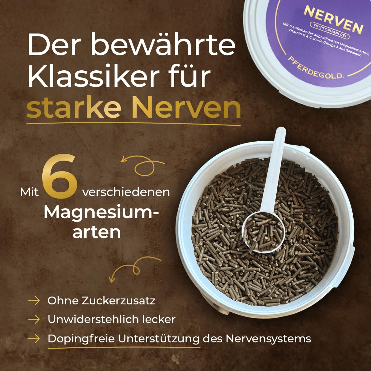 Nerven 2.0 + Muskeln+ Bundle für Pferde – Magnesium-Komplex & Omega-3 zur Stressunterstützung + Muskelaufbau Pellets mit 52% Protein & 21 Aminosäuren – Made in Germany