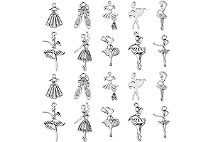 DanLingJewelry 100Pcs 10 Styles Antique Silver Dance Charm