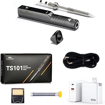 TS101 Soldering Iron Kit TS100 Upgraded PD DC Programmable Mini Portable Fast Heat Soldering Iron Station with BC2 Tips Set