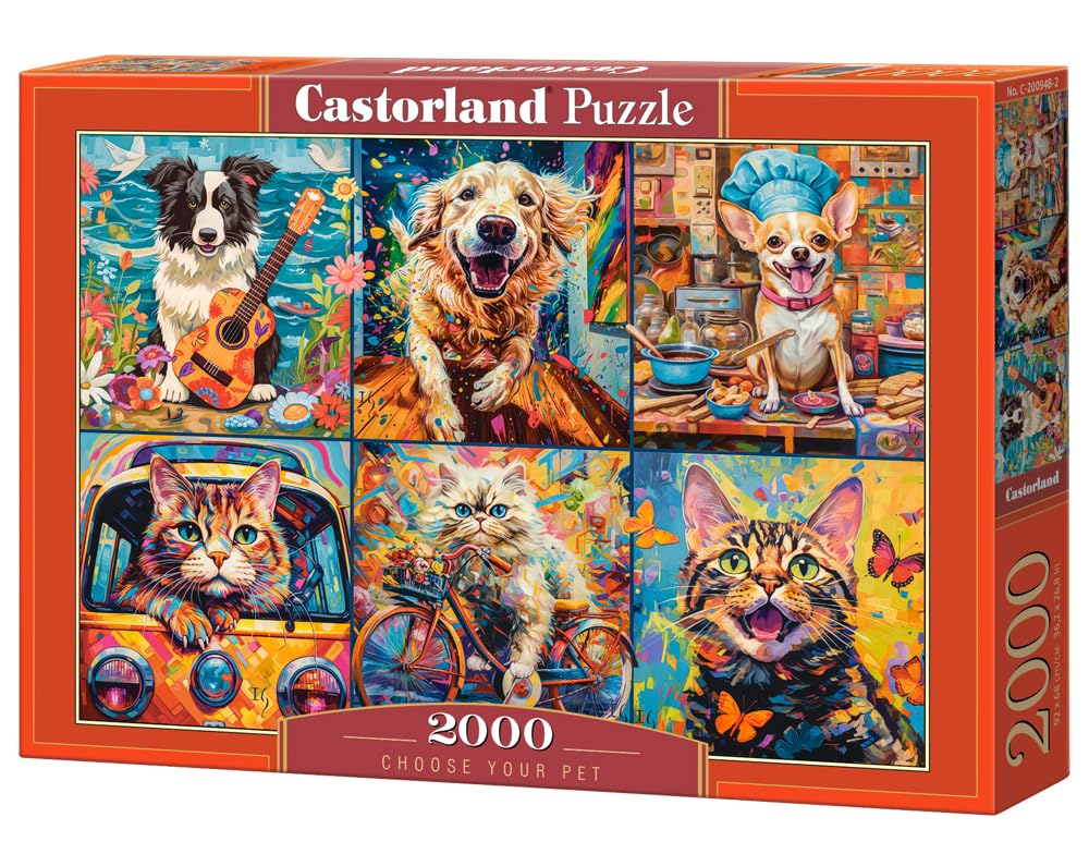 2000 Piece Jigsaw Puzzles, Choose Your Pet, Animal Jigsaw, Adult Puzzle, Castorland
