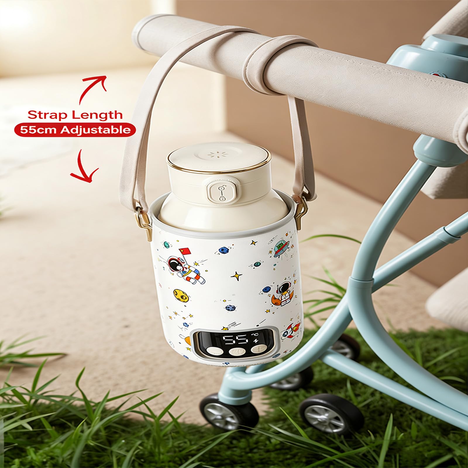 Tazza di acqua isolata amichevole di viaggio con scaldabiberon infantile capacità 500ml termoregolazione precisa scenario multiplo tostapane trasportabile