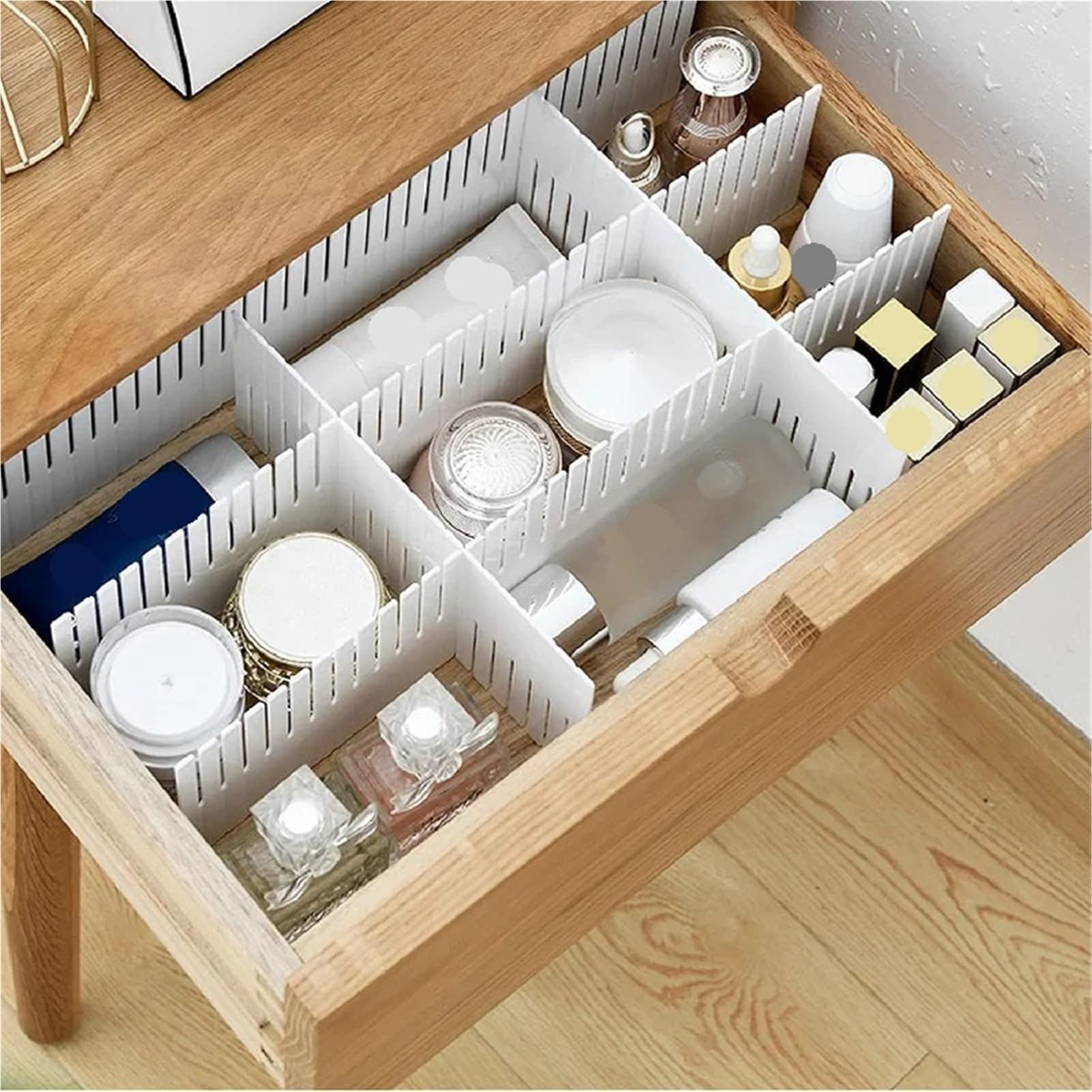 Generico Divisori per cassetti regolabili da 10 pezzi, sistema organizer per riporre armadi, biancheria intima e calzini(Pink 38x11cm)