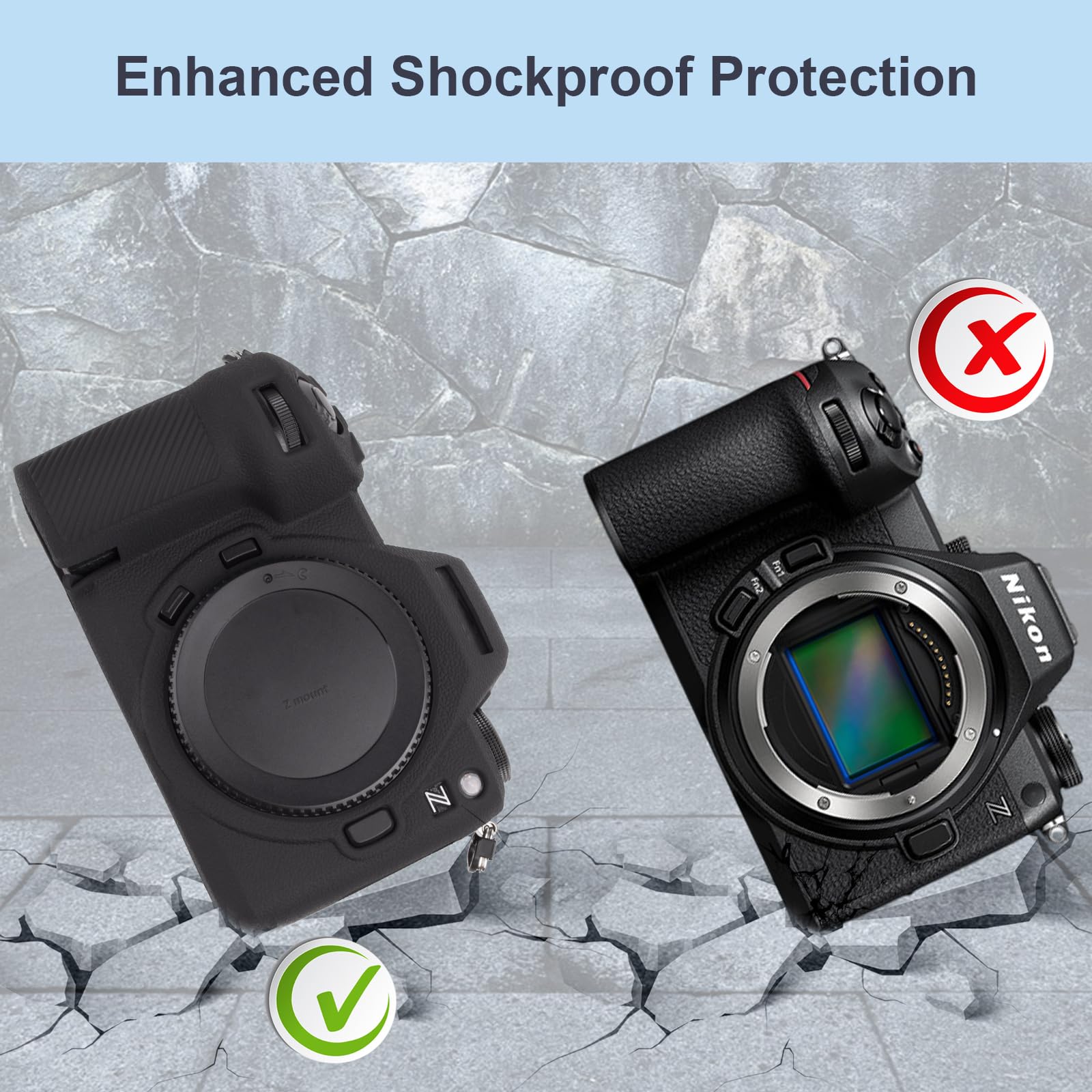 VOVMOEYA Camera Case for Nikon Z6III with 2 Screen Protectors and 1 Hot Shoe Cover, Silicone, Soft Protective Lightweight - Image 4