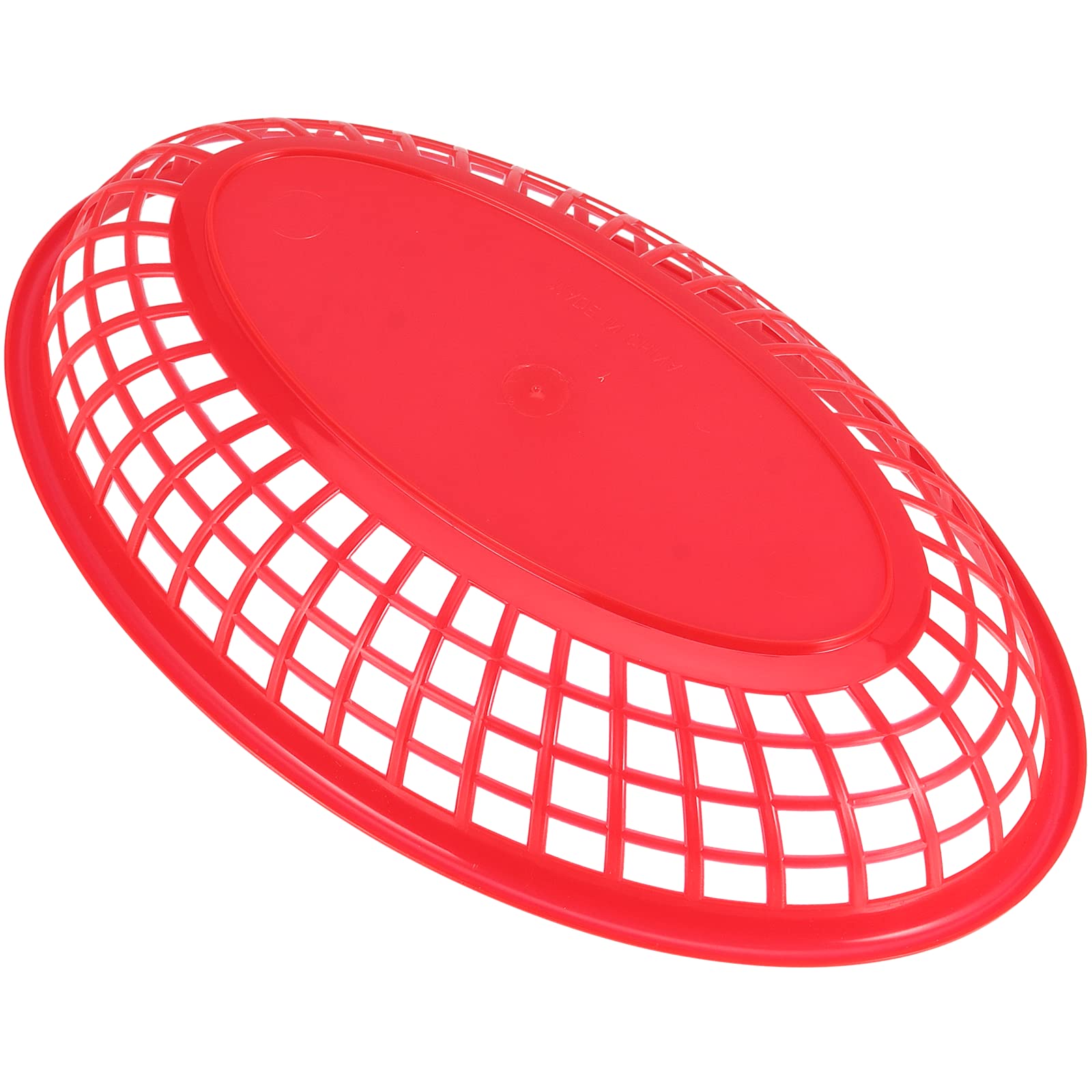 MUKCHAP - Juego de 60 cestas de plástico ovaladas para comida rápida, 23 x 14,5 x 4 cm, cestas para servir de plástico para papas fritas, sándwiches, hamburguesas