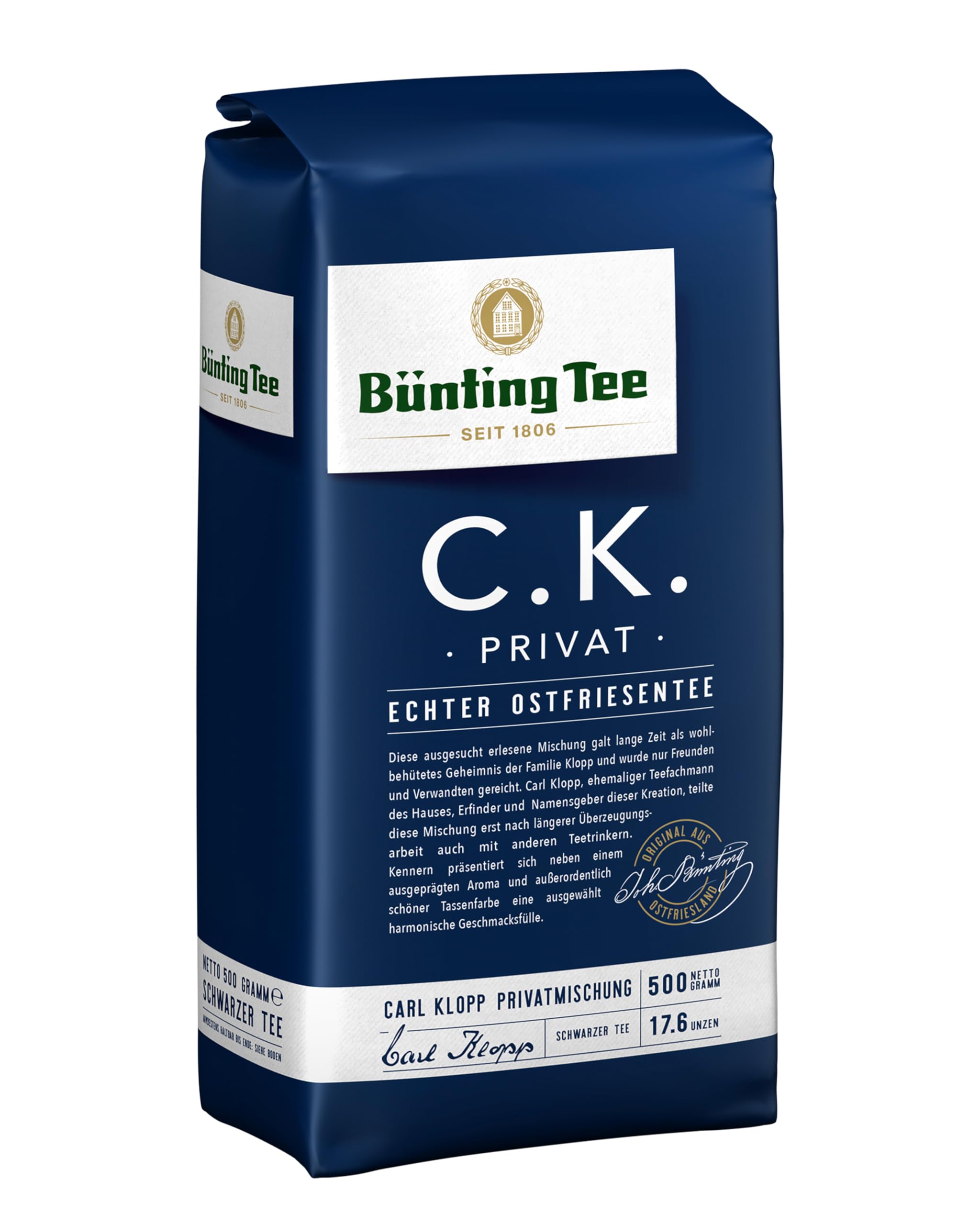 Bünting Tee C.K. Privat Echter Ostfriesentee 5er Pack – loser Schwarztee – 5 x 500g