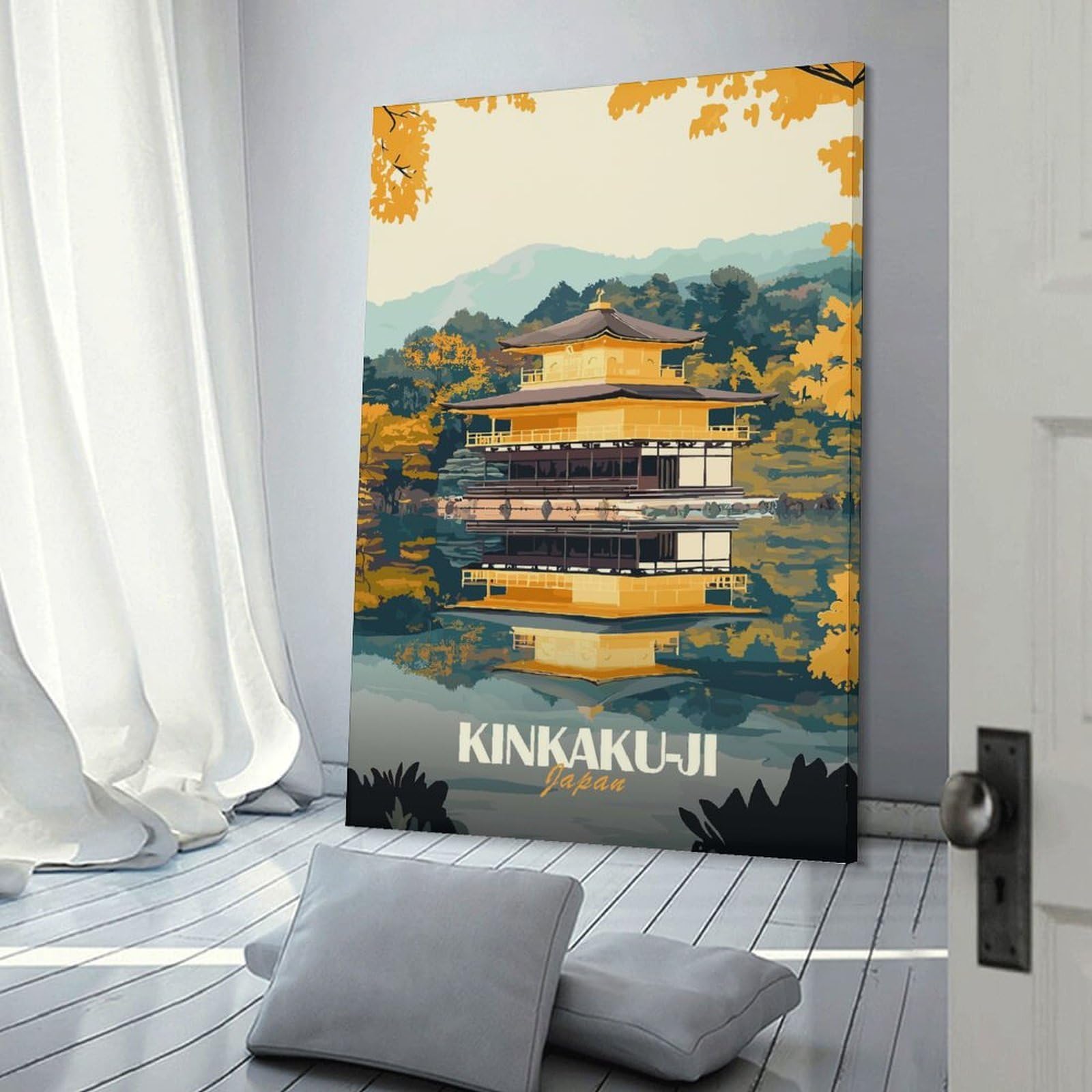 Junmoney Wall Art Print Kinkaku-ji Golden Pavilion, 20x30inch(50x75cm), for Contemporary Homes, Apartments Or Offices, An Easy Choice for New Home Styling