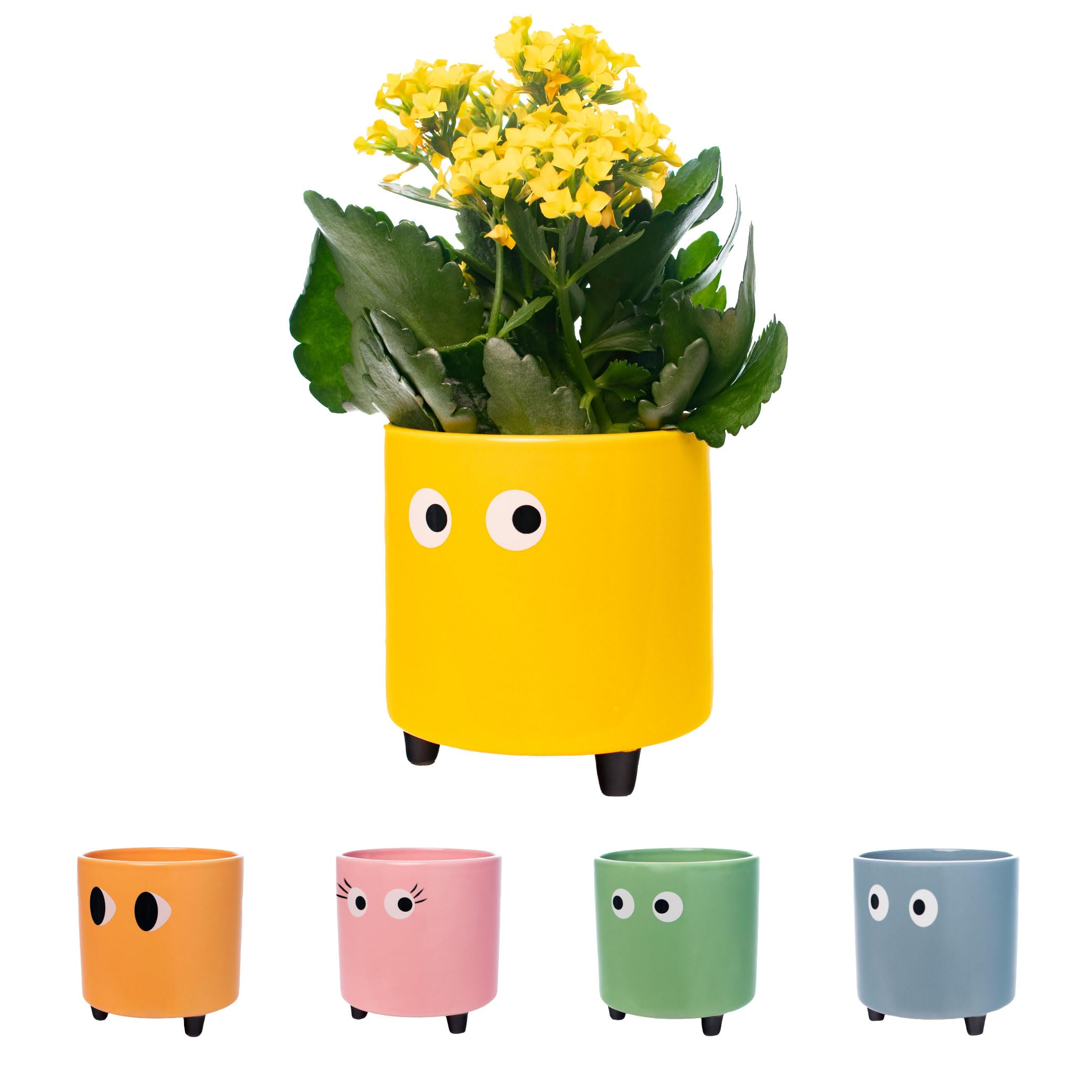 Decorazione Per Case Delle Bambole In Scala 1:12 - Vaso Di Fiori In Ceramica Giallo E Rosa, Miniatura - 4