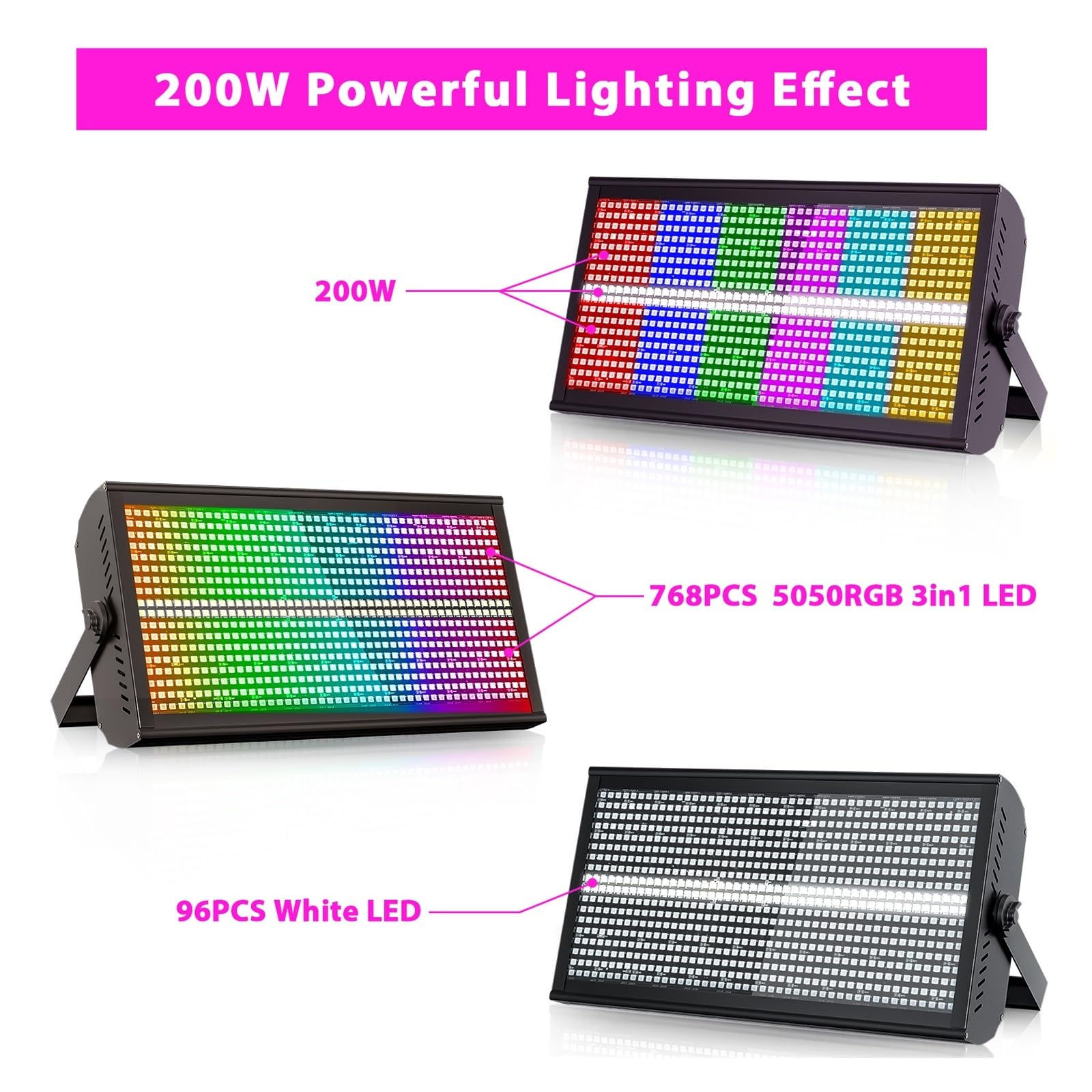Oświetlenie LED RGB, Scena Światło Bar Wash Strobe Światła, 130 W RGB LED Uplight DMX512 DJ Na Imprezę Dyskotekę Ślub Wakacje KTV