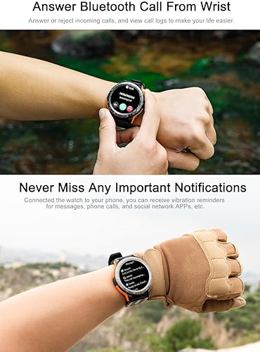 Miniatura 4 de VIRAN Reloj inteligente W101 para hombres y mujeres, AMOLED Ultra-HD de 1.43 pulgadas, resistente al agua, reloj inteligente militar de 32.8 ft para
