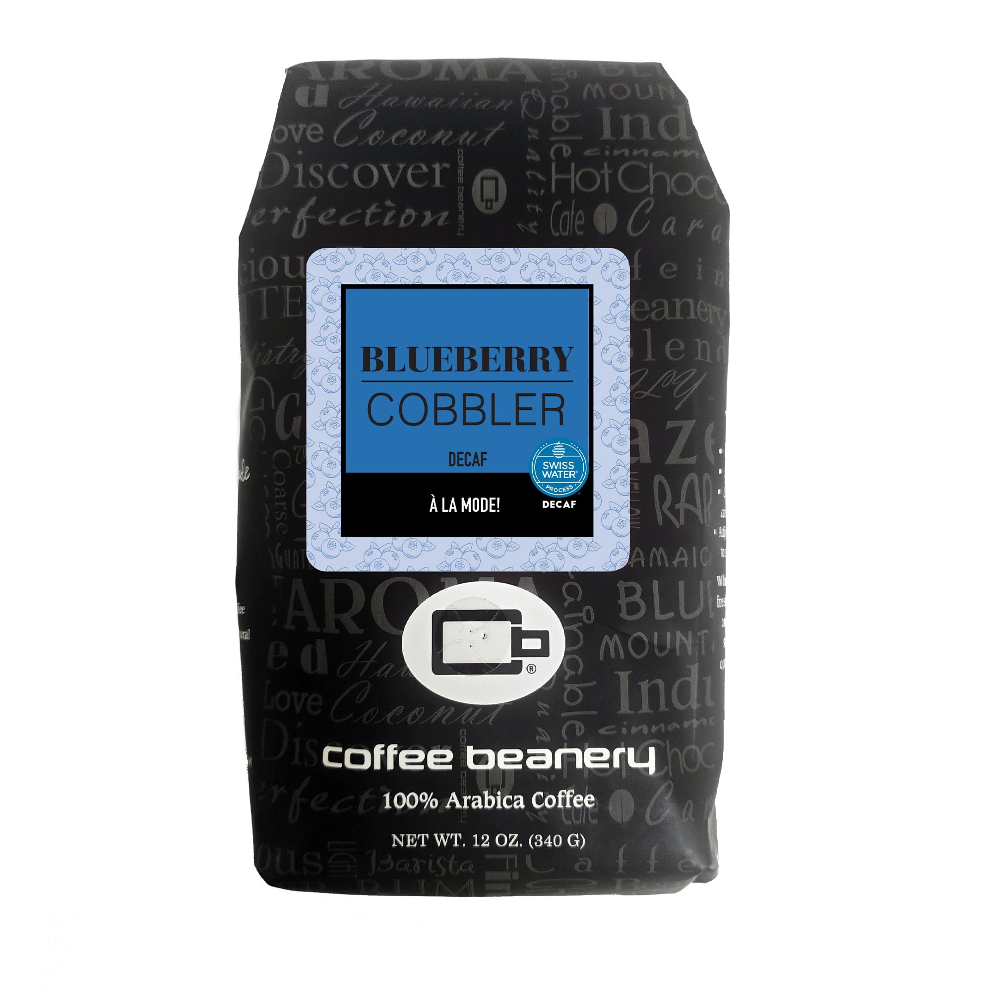 Blueberry Cobbler Flavored Coffee SWP Decaf, Specialty Arabica Coffee, Medium Roast, 12 ounce, Automatic Drip (Ground)