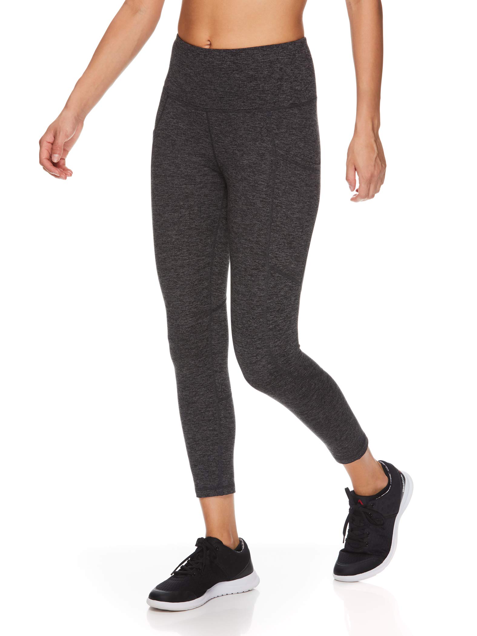 Reebok Women's Capri Leggings with High-Rise Waist Performance Compression Tights