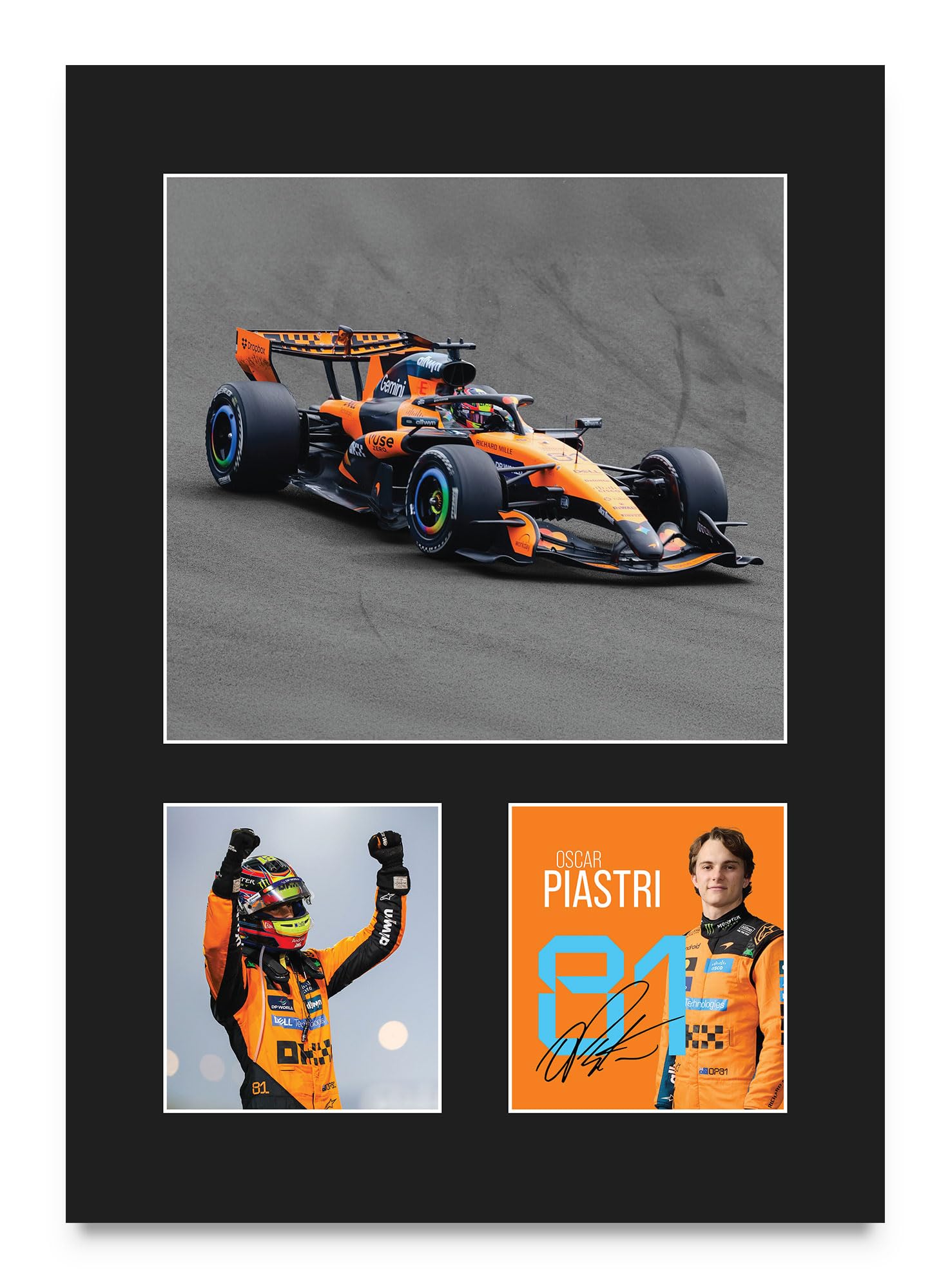 HWC Trading Oscar Piastri McLaren Gifts Printed Signed Autograph Picture for F1 Formula 1 Racing Fans - A4 Portrait (ID-009272)