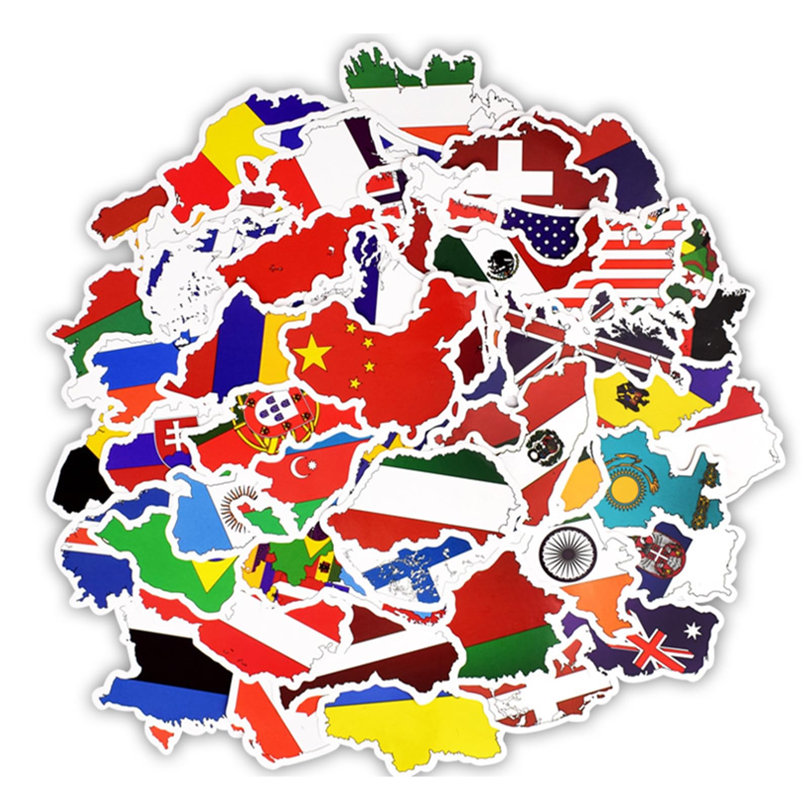 ALMEKAQUZNational Flag Stickers,Vinyl National Flag Country Map Stickers,Waterproof World Flag Country Map Stickers,Use for Water Bottle,Hydroflask,Skateboard,Car,Phone(Pack of 50)