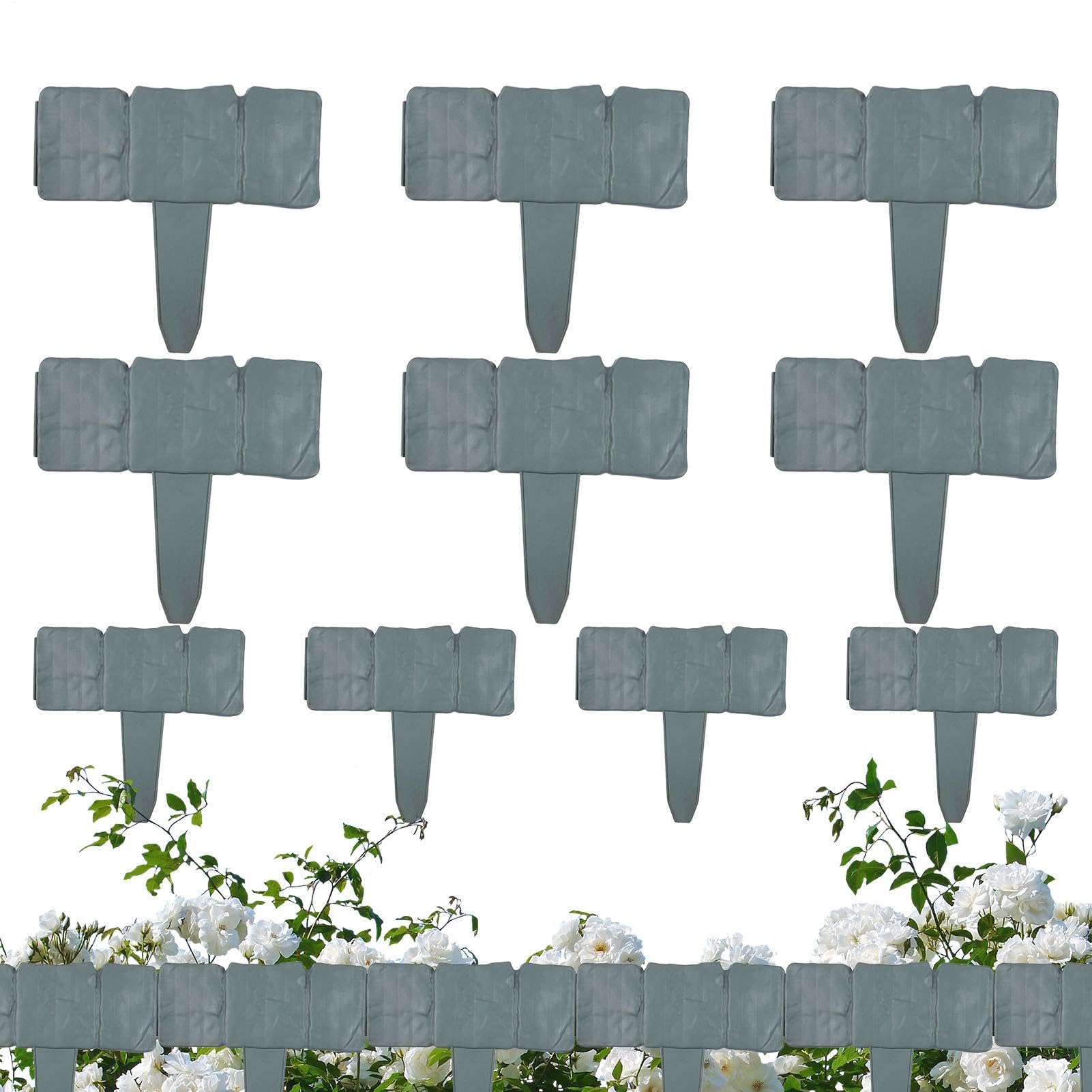 Bordure de jardin paysager flexible plastique lot de 10 délimitations 25x23 cm pour pelouse cour