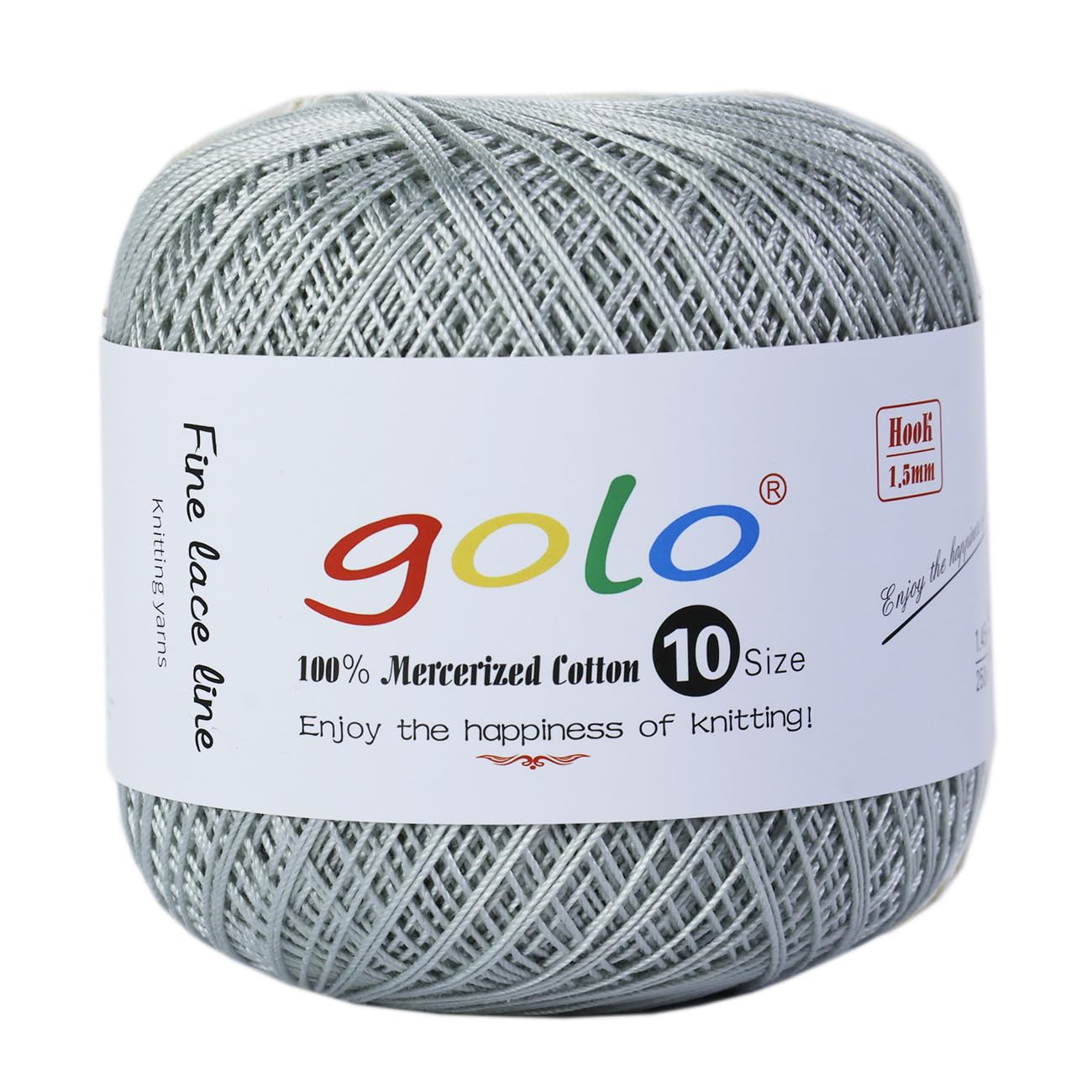 golo Crochet Thread Size10 Yarn for Hand Knitting Crochet Yarn Glacier Gray 226 โ image 1