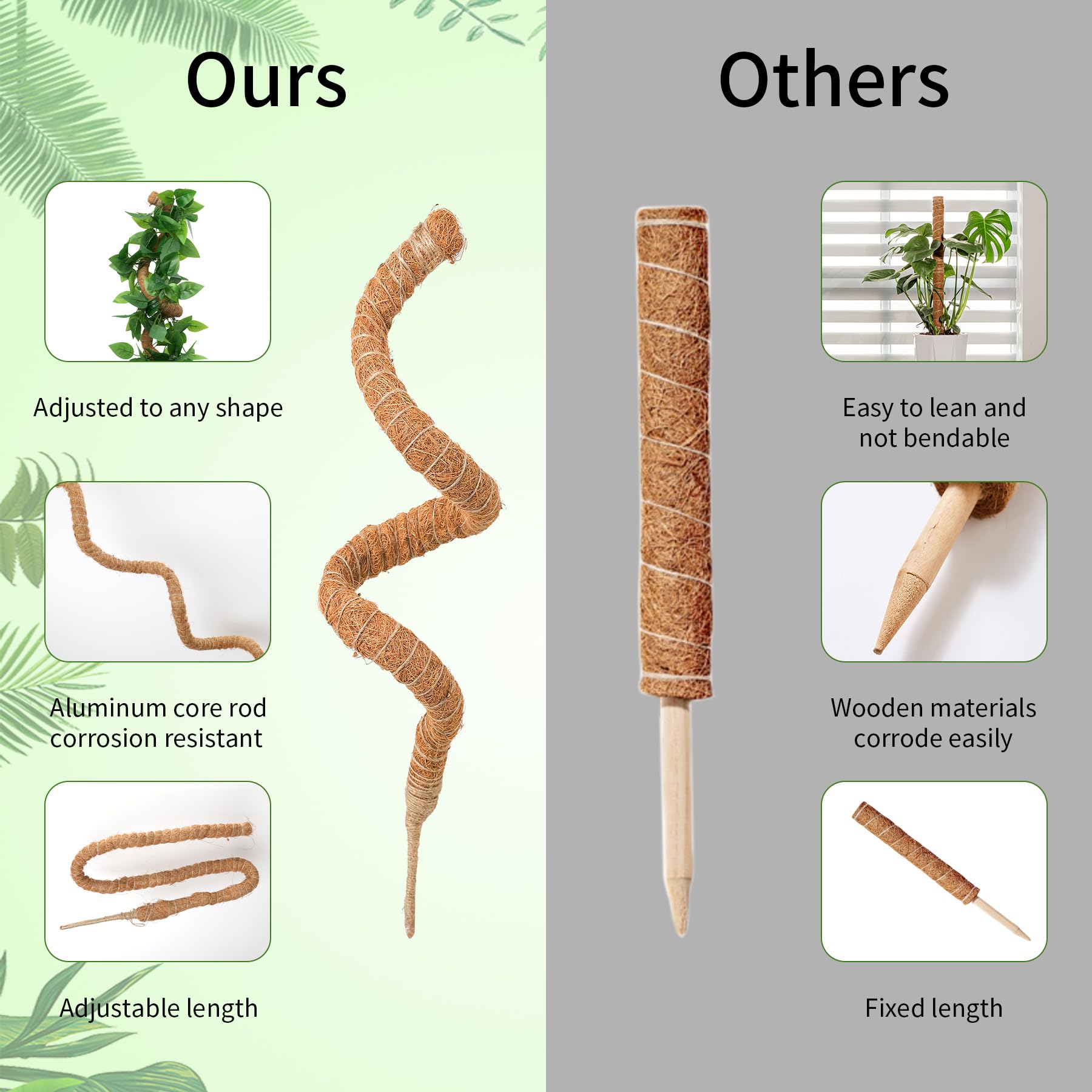 新品未使用　MOSS STICK 50SW Amazon.com : 3 Pack Moss Pole, 50 Inch Monstera Plant