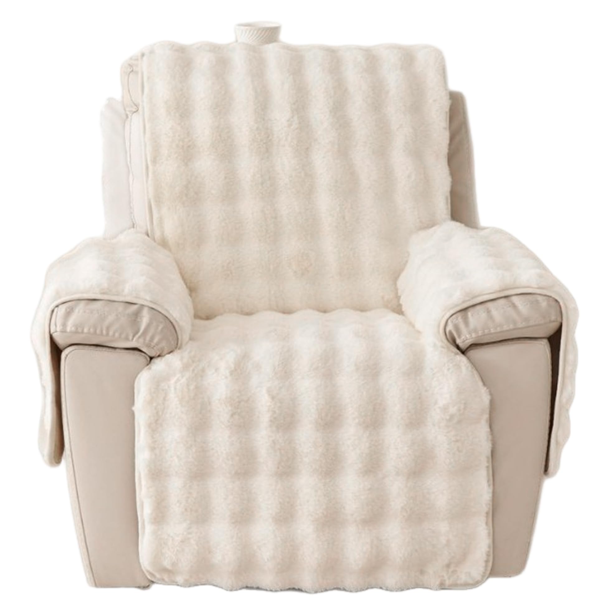 Funda para sillón reclinable lavable y protector de muebles de felpa gris