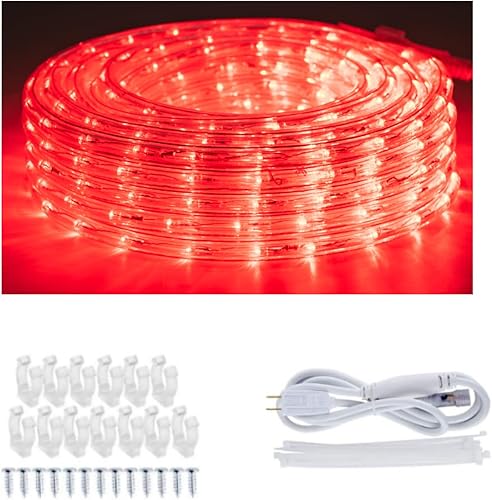 Miniatura 8 de JUNWEN Cuerda de luces LED blancas cálidas para exteriores, 432 LED, 40 pies, 39.4ft, 110 V, impermeable, para interiores, enchufable, flexible,