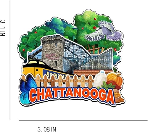 Miniatura 3 de Chattanooga - Imán de madera para nevera de Tennessee USA 3D, monumentos de viaje, coleccionables, recuerdos, decoración hecha a mano -3082