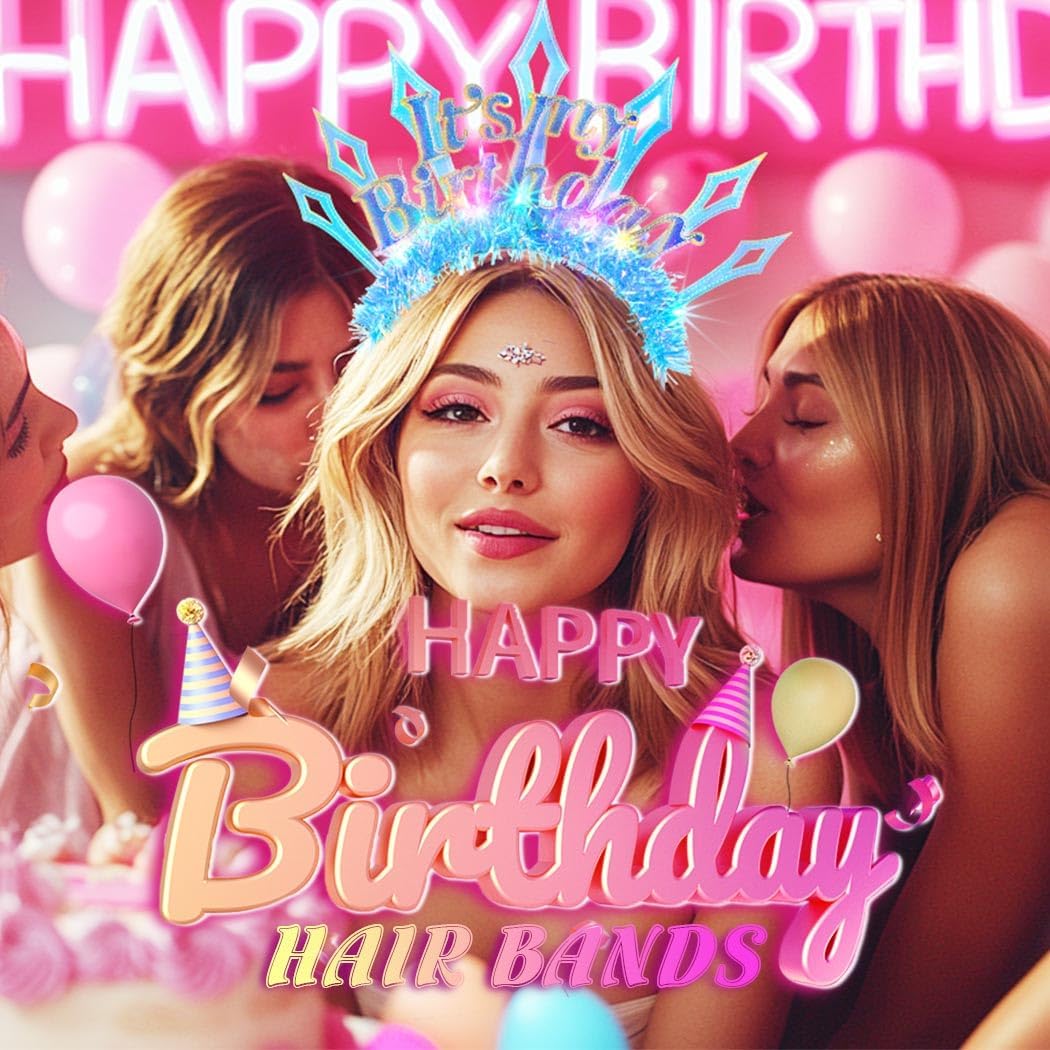 Light Up Birthday Headband Snowflake Crown Glowing Party Hair Accessories for Women