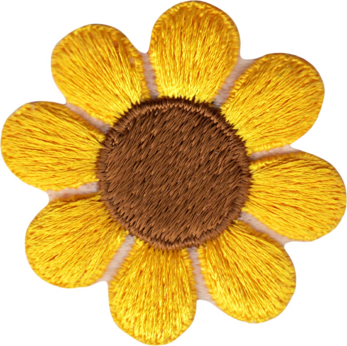 2" Yellow Daisy Flower with Brown Center Sew Iron On Patch/Applique