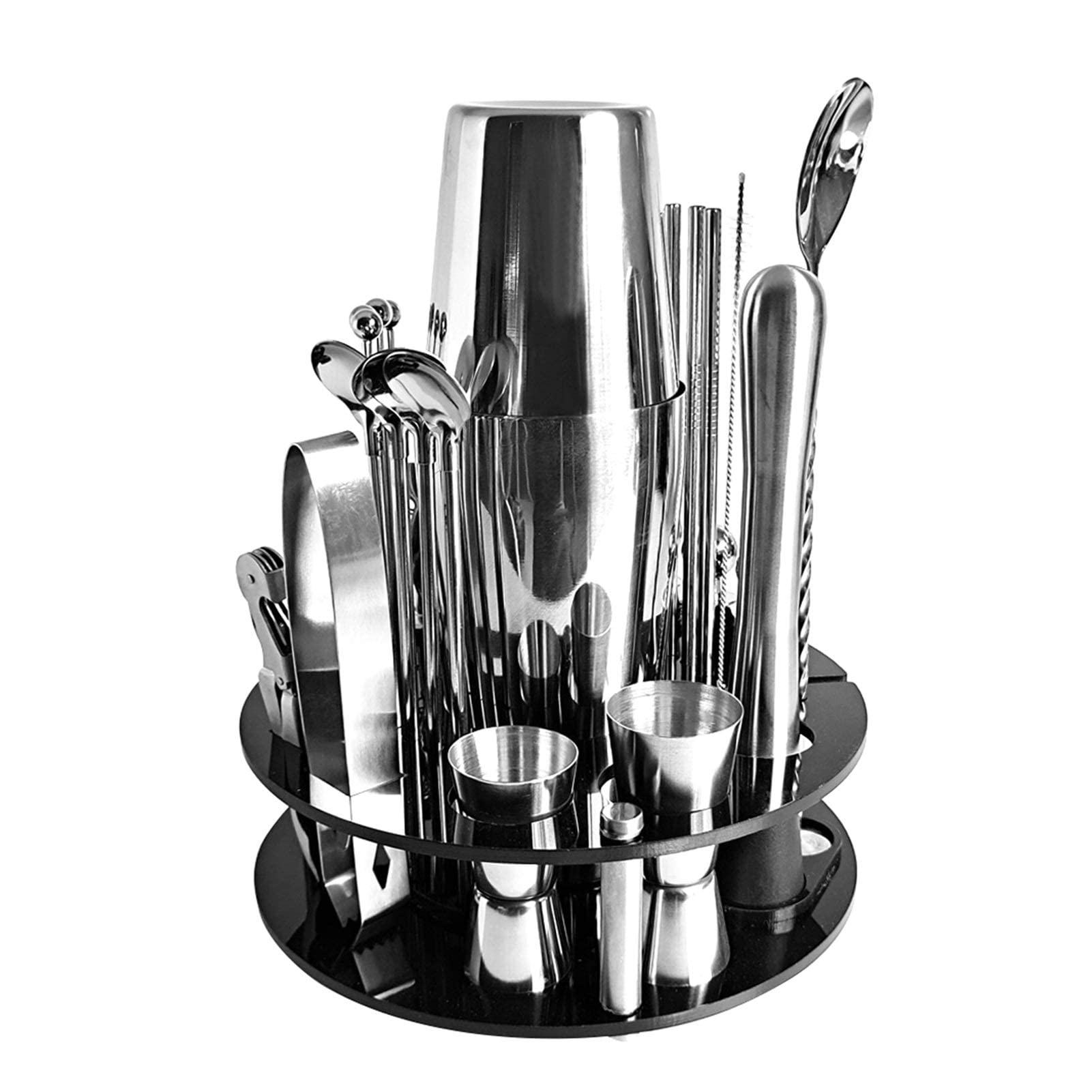 Coctelera 30Pcs Bar Cóctel Set Boston Shaker Kit para Hacer Bebidas Mezclador de Acero Inoxidable Hacer Regalo 750 600Ml Cóctel Coctelera Cuchara de cóctel