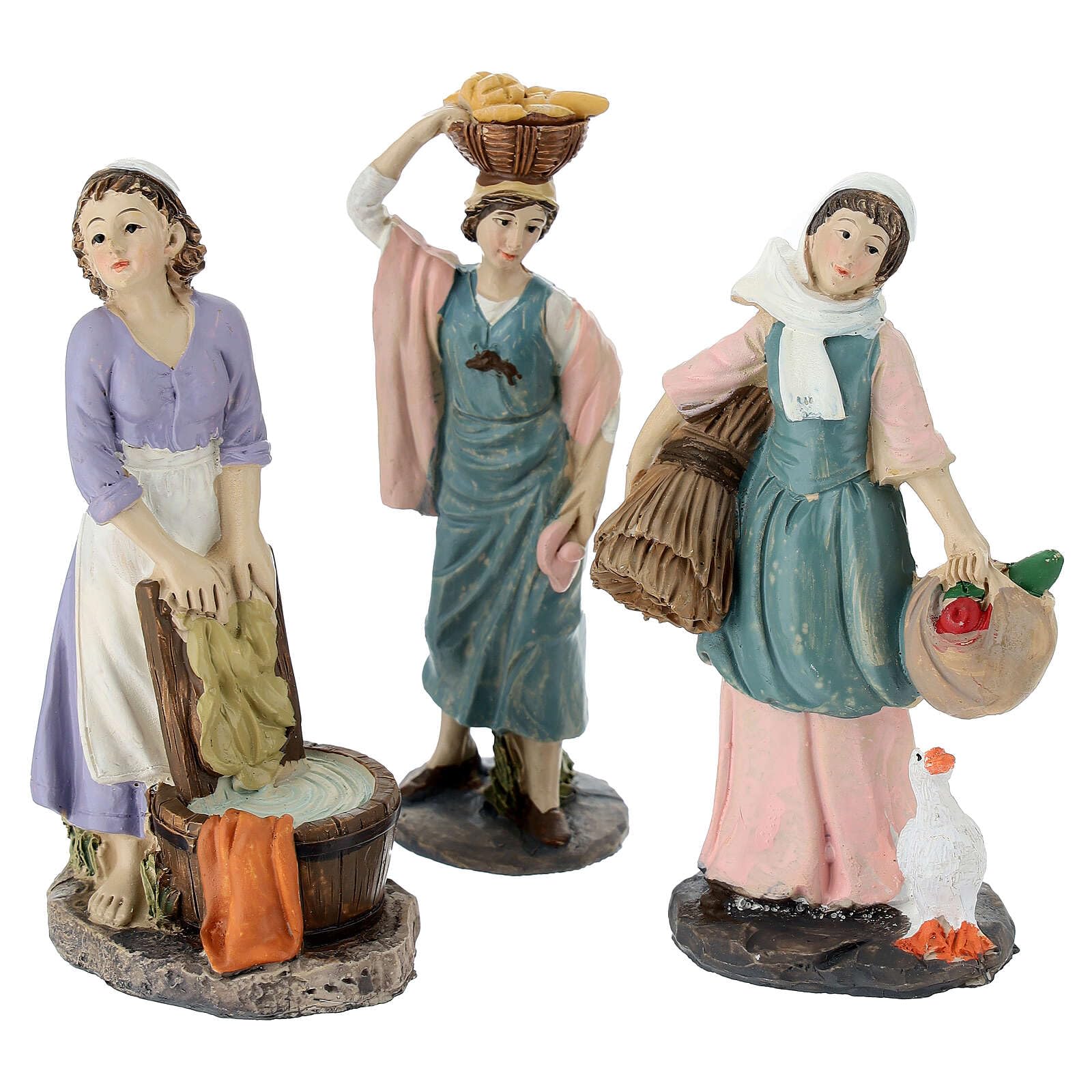 Holyart Statues en résine et PVC: Set 10 santons crèche 10 cm résine