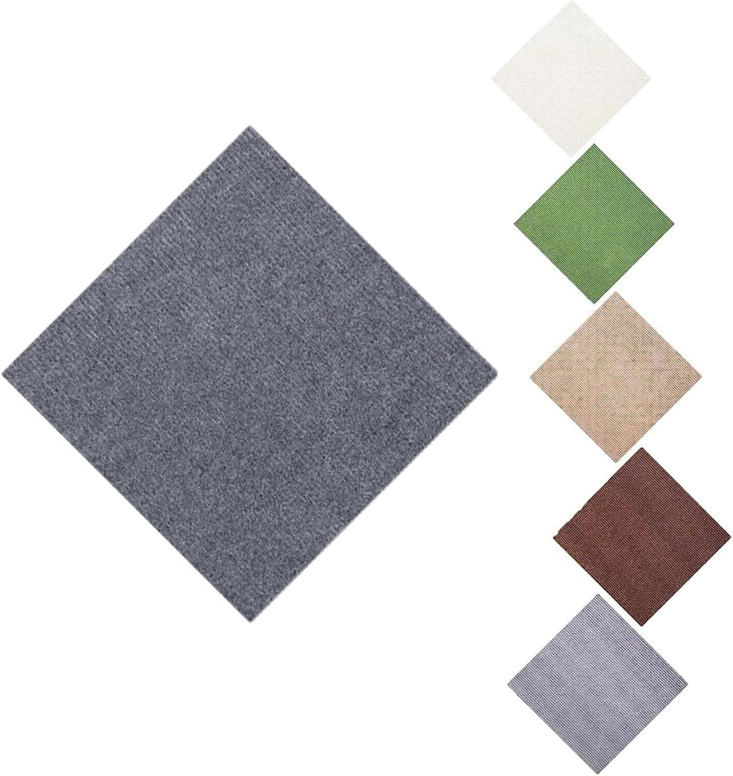 Ytbhshxz Light Gray Carpet Tiles， 20X20in Self-Adhesive Multi-Purpose Squares Carpet Non-Slip Washable Floor Mat For Home And Pets-Vacuum Safe(,16Pcs)