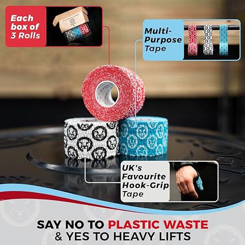 Miniatura 6 de Mammal Strength Cinta para el pulgar (paquete de 3), cinta de elevación súper adhesiva y elástica para levantamiento de pesas, levantamiento