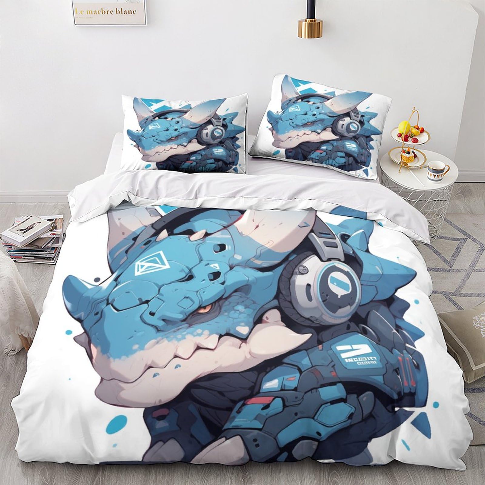 Parure de couette Tricératops 3D pour transformer la chambre d'enfant en univers jurassique