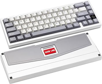 WOBKEY ZEN 65 Mechanical Keyboard, 3-Way Connection, Quick Release, Wireless, 65% US English Layout, JIS Japanese Layout, Metal, Aluminum Alloy, Brass, Low Latency, Custom, Top Mount, Gasket Mount, ARGB Hot-Swap VIA Domestic Genuine Product Technical Standards Certification Lite Silver