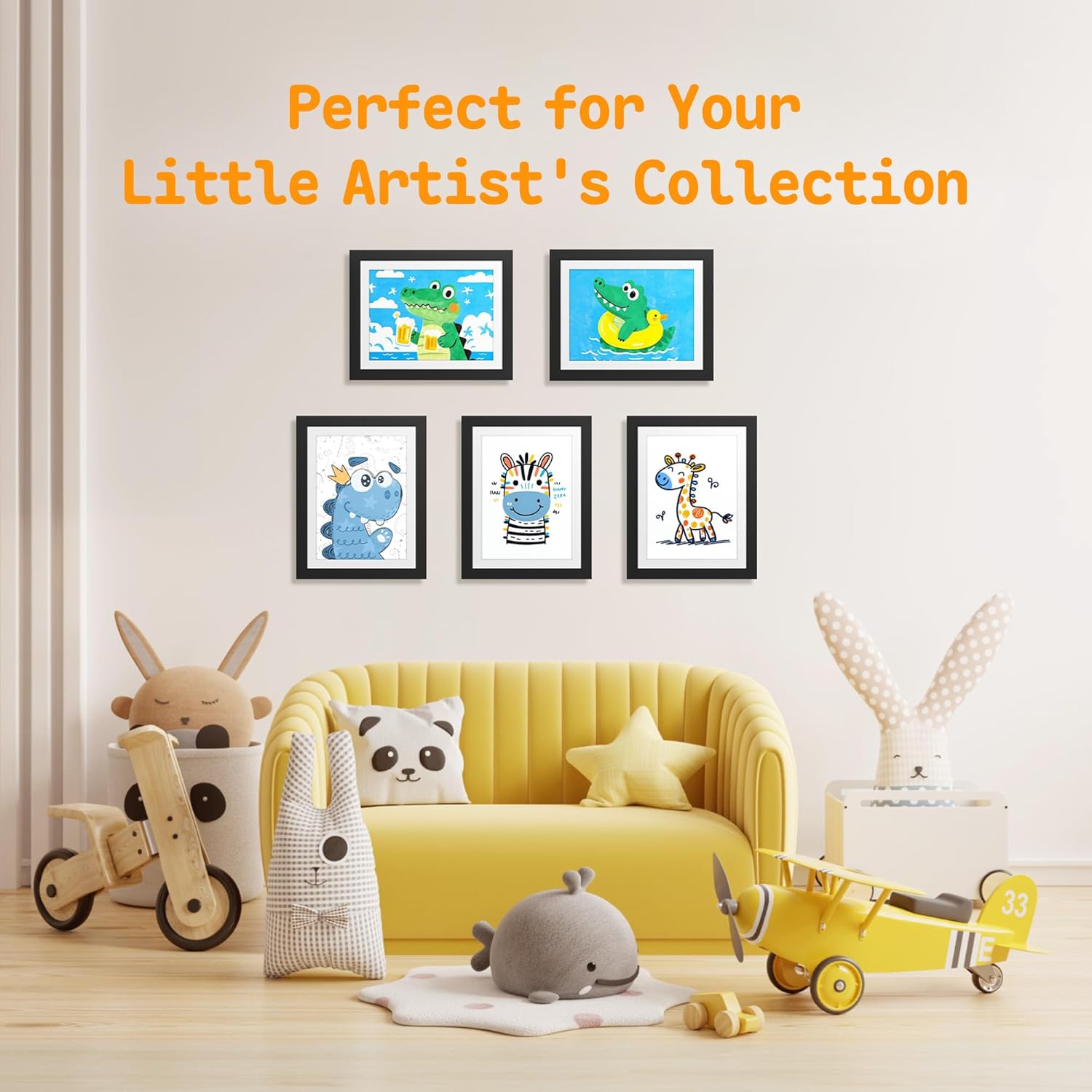 2 Pack Kids Artwork Frames Changeable 8.5 x 11 Inch Children Art Projects Children Art Frames Front Opening Picture Display Frame Holds 150 Drawings for Craft Storage, Room Decor, Portfolio, Black