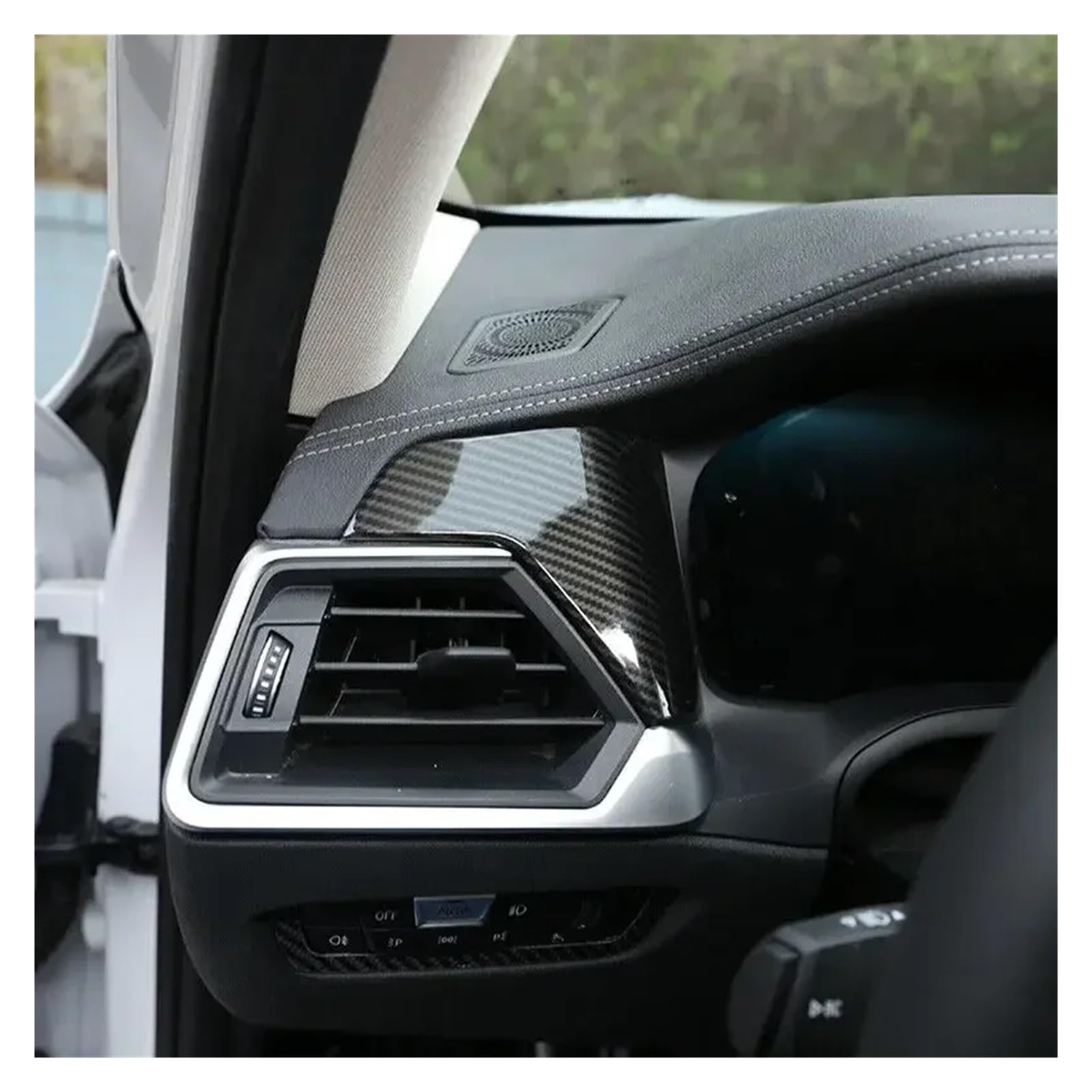 Kompatibel mit BMW 3er-Serie 4er-Serie G20 G21 G22 2020–2022, ABS-Kohlefaser, Auto-Schalttafel-Abdeckung, Innenausstattung, Zieraufkleber, Autozubehör