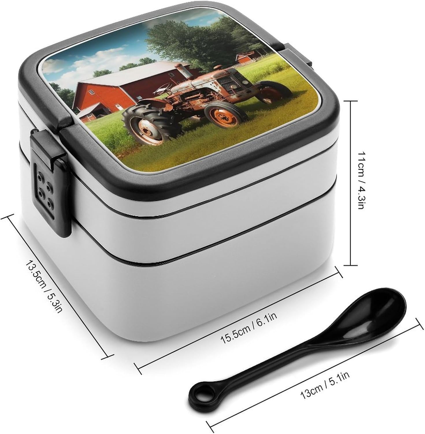 Adults Lunch Box Adult Bento Box Stackable Bento Box BPA-Free Company Farm Tractor Lunch Box Food Container Ideal for Meal Prep, Work, And On The Go