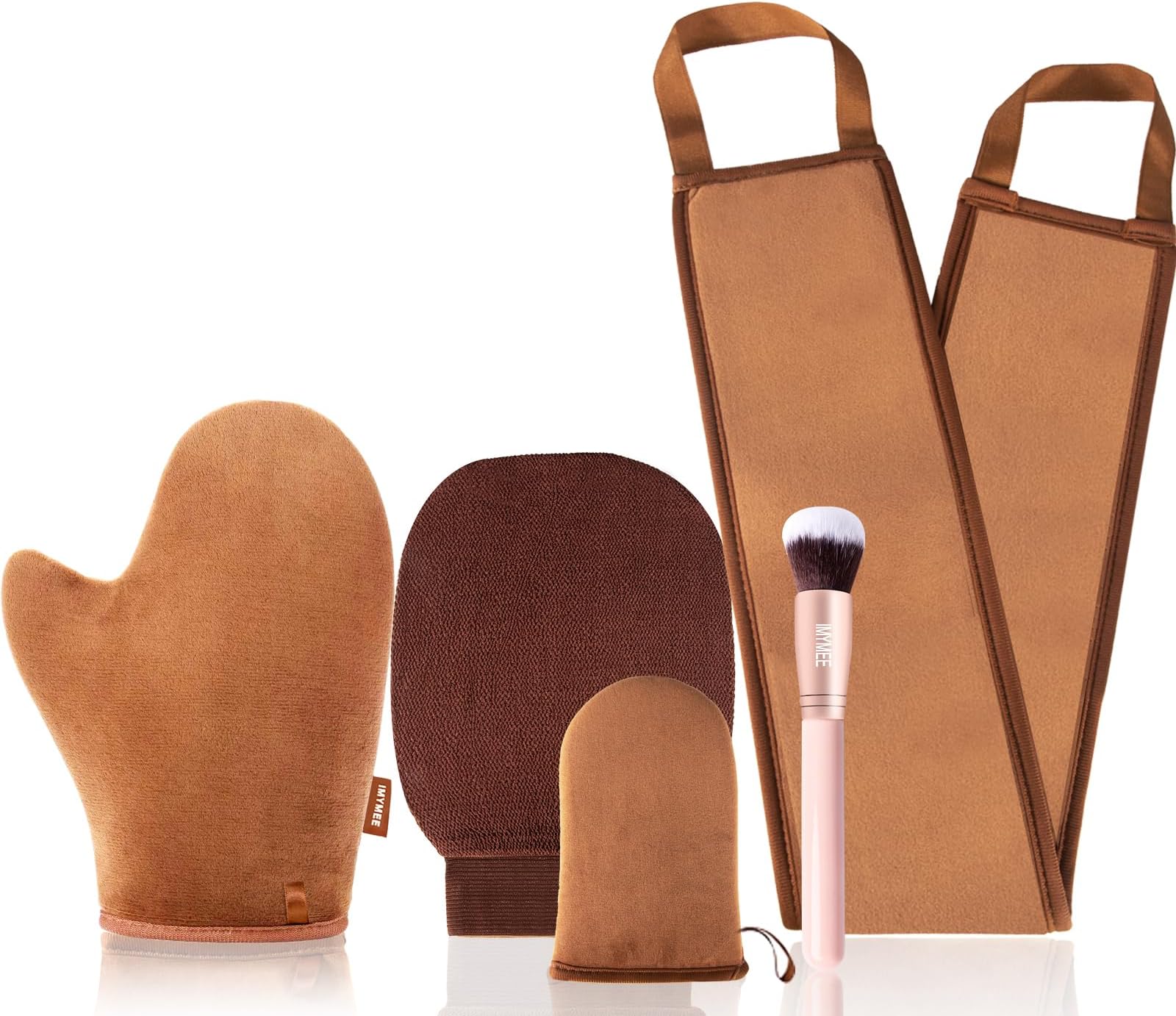 5 Pack Self Tan Mitt Applicator Kit,Self Tanning Mitt Applicator,Sunless Tanner Mitt,Tanning Mitts Self Tanner Glove Self Tanning Mit,Self Tanner Glove Tanning Glove For Self Tan Mit(Brown)