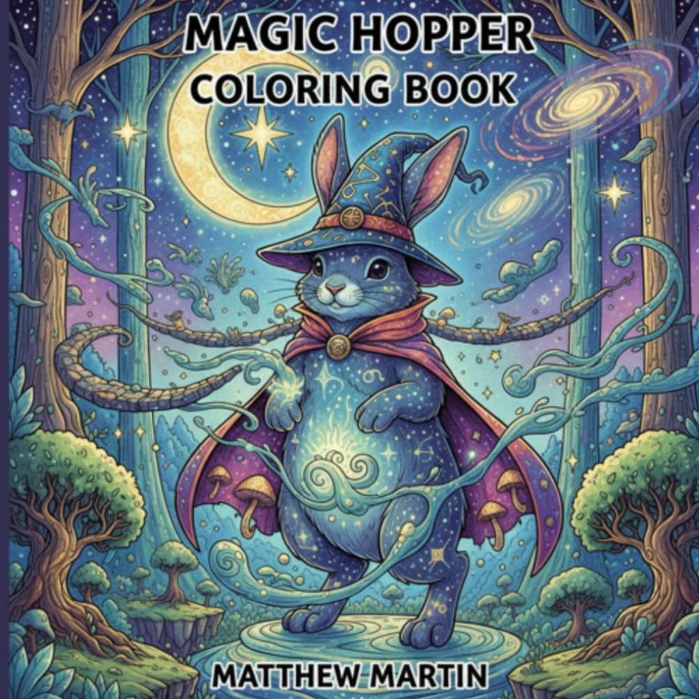 Magic Hopper Coloring Book: A Cute Kawaii Magical Bunny Coloring Book for Kids Ages 3–8+