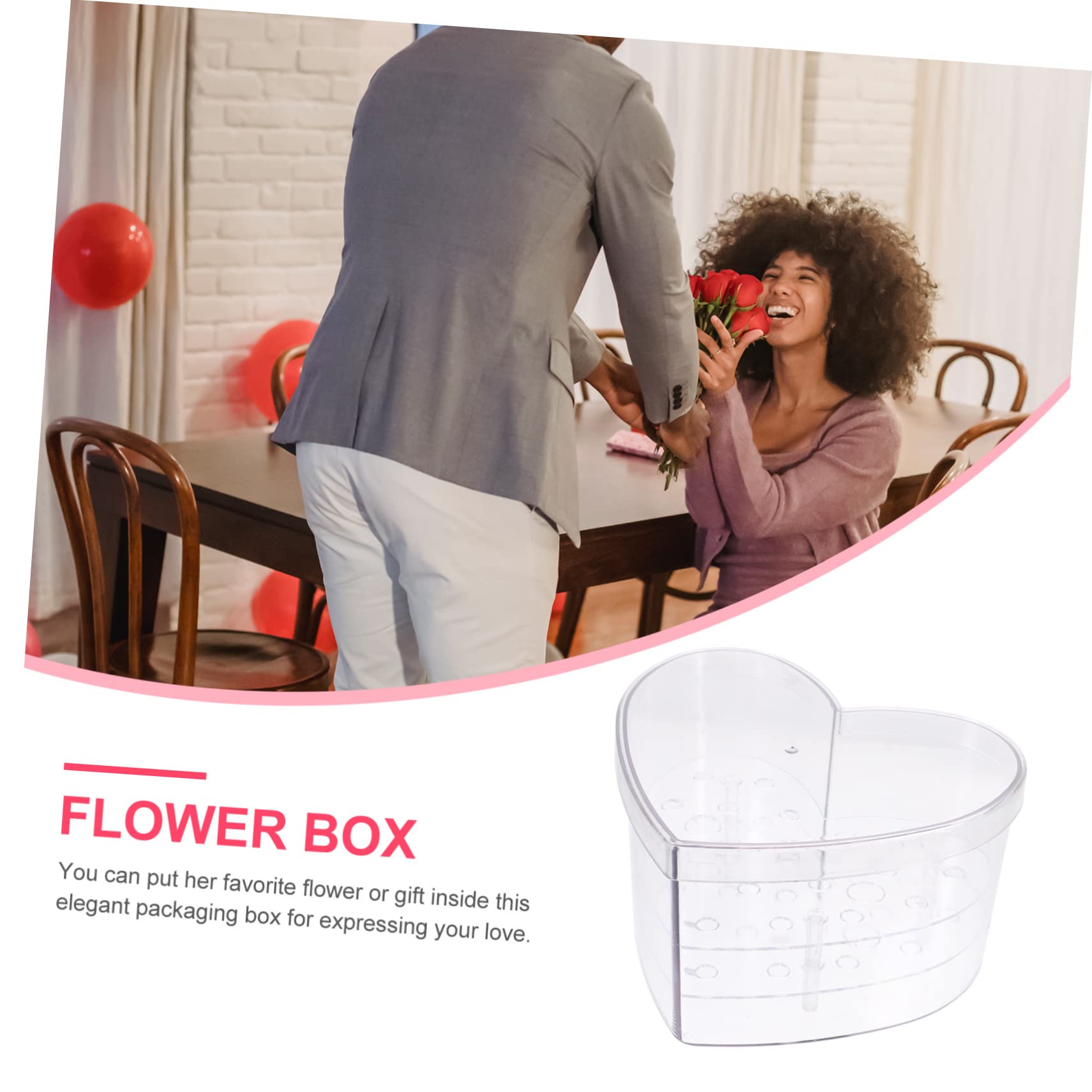 Ipetboom Scatola Confezione Coperture Nozze Piccolo Chiaro Cuore Plasmatore Fiore Rosa Decorazione Cuori Arrangiamenti Di Scatole Floreali Trasparente Acrilico