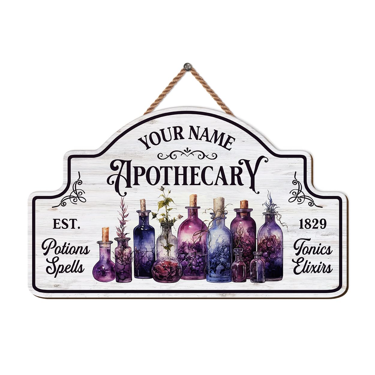 Artsy Woodsy Halloween Decor Witches Wooden Sign (Not Carved) Wall Art Kitchen She Shed Home Decorations, Witchcraft Pagan Wicca Magic Spells, Vintage