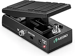 VEDO Pedal de Wah e Volume para Guitarra Elétrica - Pedal Duplo em 1 com True Bypass, Controle de Volume Ativo, Design Compacto e Alumínio Resistente - Profissional para Guitarra, Teclado e Pedais