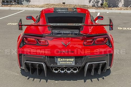 Miniatura 2 de Repuesto para Chevrolet Corvette C7 2014-2019  Par de difusores de aletas adicionales para parachoques trasero estilo pista de rendimiento (plástico