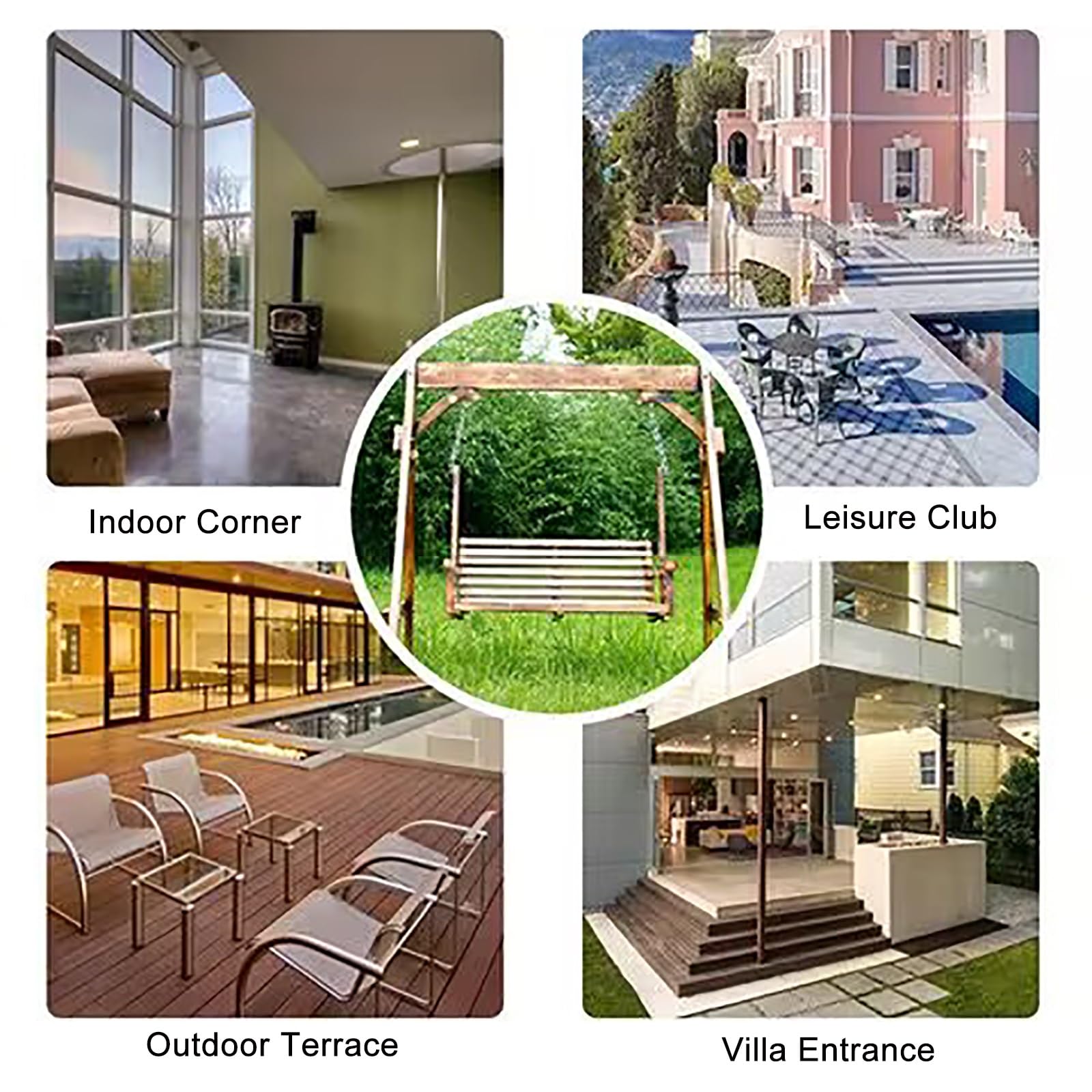 Altalena da portico in legno con supporto, panca da patio a 2 posti con schienale e braccioli, resistente capacità di 362,9 kg, per giardino, cortile, terrazza, relax a bordo piscina